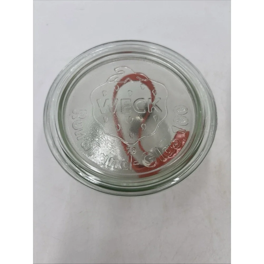 WECK Rundrand-Glas 100 Clear Jar Canning 370 ml Strawberry Clips Lid (set of 2)